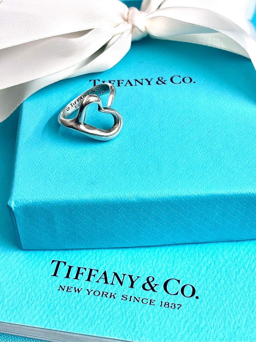 Authentic Tiffany & Co Elsa Peretti Open Heart Ring Size 4.5